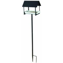 Esschert Design Voedertafel Antraciet/wit Op Paal - FB408